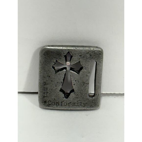 Ant Conformity Cut Out Cross Belt Buckle? Pewter? Pendant See Details - Picture 1 of 5